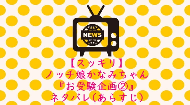【スッキリ】ノッチ娘かなみちゃんの『お受験企画２』ネタバレ(あらすじ)