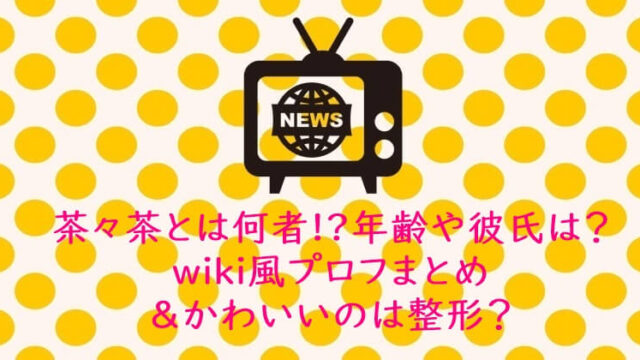 茶々茶とは何者!?年齢や彼氏は？wiki風プロフまとめ＆かわいいのは整形？