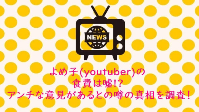よめ子(youtuber)の食費は嘘!? アンチな意見があるとの噂の真相を調査！
