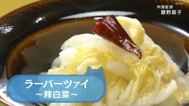 きょうの料理ビギナーズ『ラーパーツァイ(即席白菜漬)』レシピ　NHK Eテレ